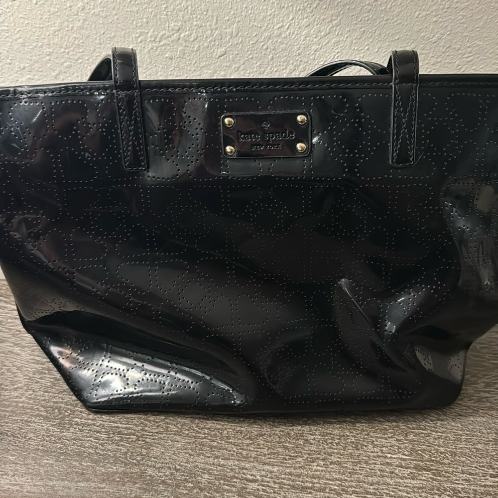 Kate Spade PVC Patent Black Tote Bag